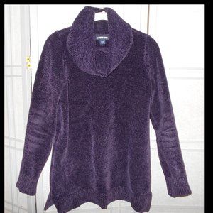 Lands End cowl neck velour knit tunic sz S/T